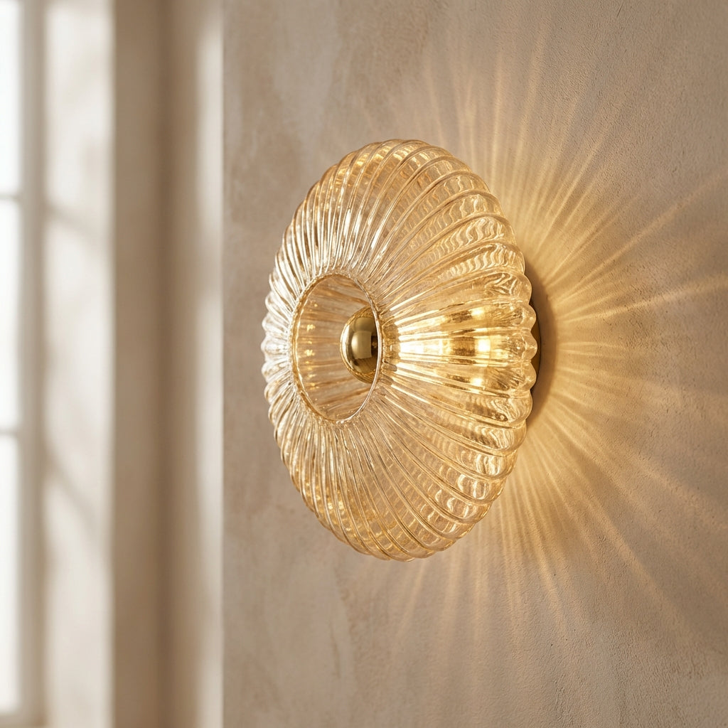 Rippled Glass Wall Light