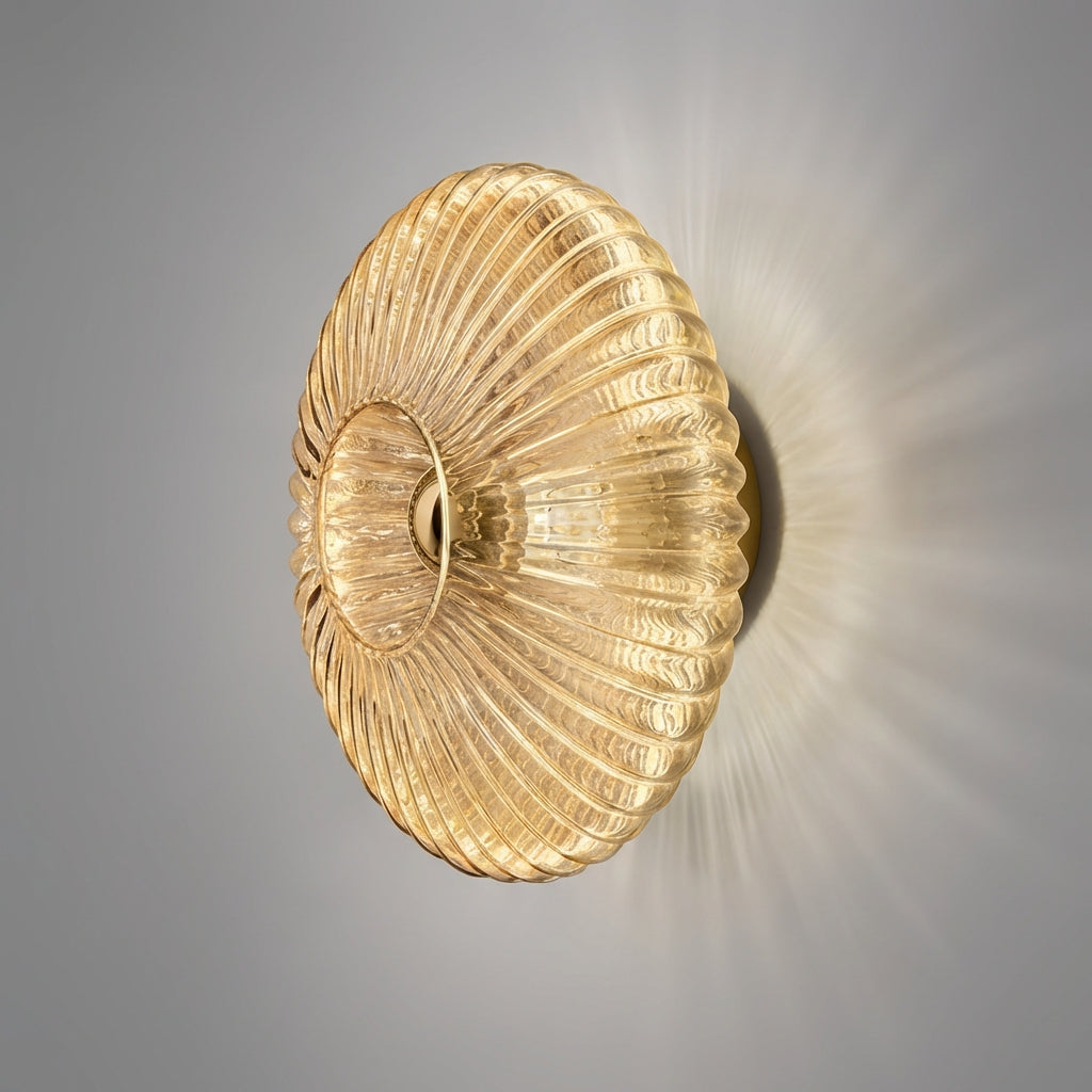 Rippled Glass Wall Light