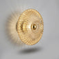 Rippled Glass Wall Light in Gold