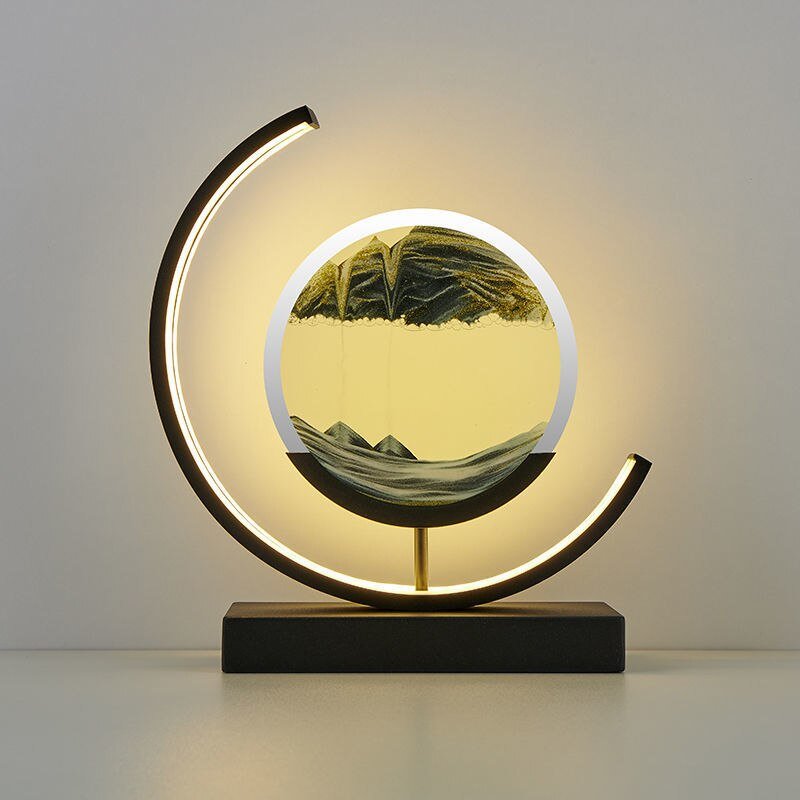 Moving Sand Art LED Table Lamp in Black