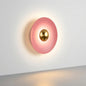 Round Halo LED Wall Light in Pink