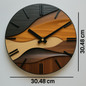 Round Wood-Effect Wall Clock – in a room setting