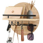 Round Wall Key Holder in Beige/Black