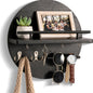 Round Wall Key Holder in Black/Gold