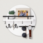 Round Wall Key Holder in White/Black
