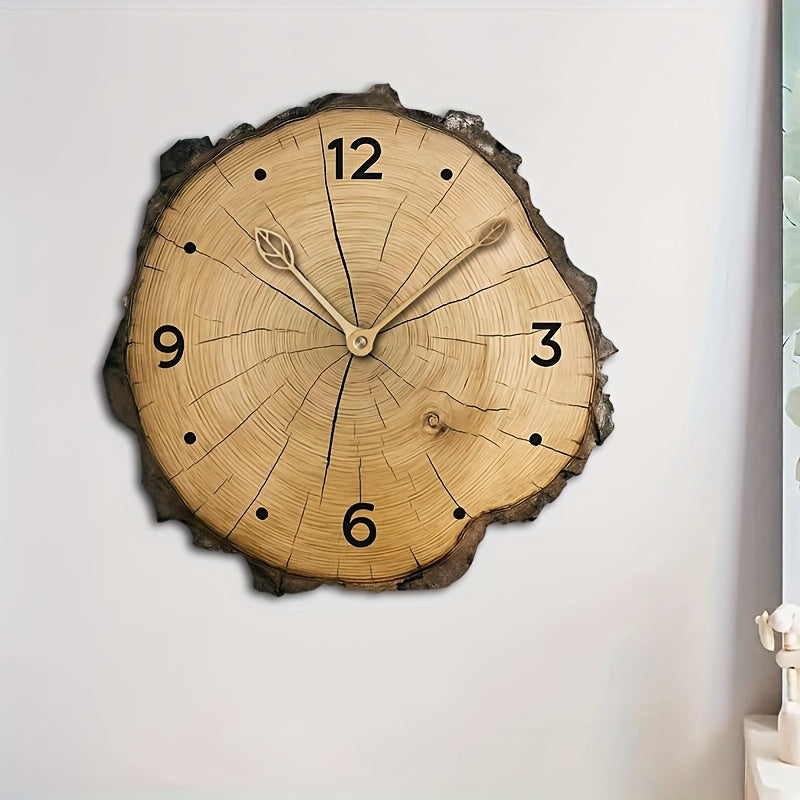 Rustic Log Slice Wall Clock – product photo