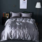 Satin Bedding Set in dark silver