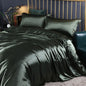 Satin Bedding Set in emerald green