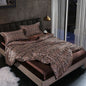 Satin Bedding Set, leopard print