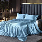Satin Bedding Set in sky blue