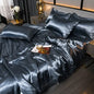 Satin Duvet Cover Set in Blue / Grey