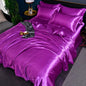Satin Duvet Cover Set in Dark Purple