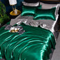 Satin Duvet Cover Set in Green
