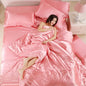 Satin Duvet Cover Set in Pink