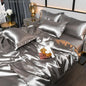 Satin Duvet Cover Set in Silver