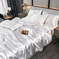 Satin Duvet Cover Set in White