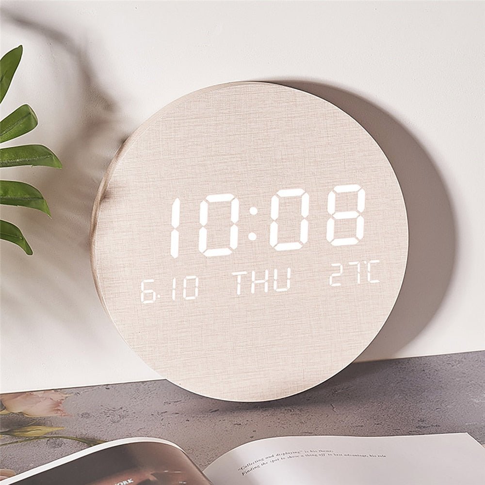Scandinavian Digital Wall Clock in White