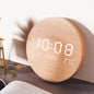 Scandinavian Digital Wall Clock in Wood Effect