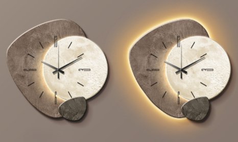 Scandinavian Metal and Wood Wall Clock