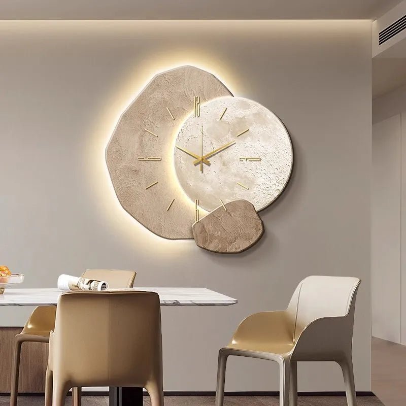 Scandinavian Metal and Wood Wall Clock