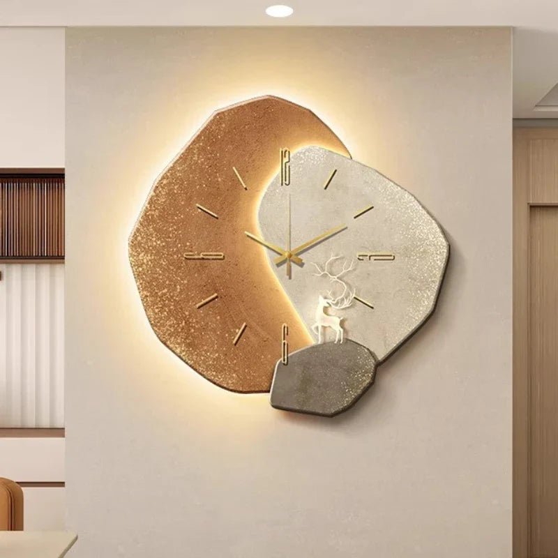 Scandinavian Metal and Wood Wall Clock