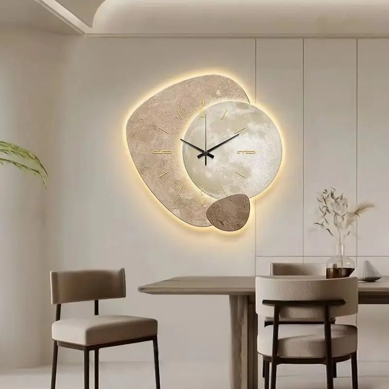 Scandinavian Metal and Wood Wall Clock