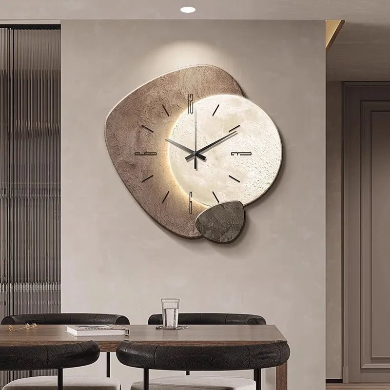 Scandinavian Metal and Wood Wall Clock