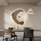 Scandinavian Metal and Wood Wall Clock in Brown