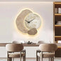 Scandinavian Metal and Wood Wall Clock in White