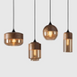 Scandinavian Wood and Glass Pendant Light