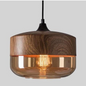 Scandinavian Wood and Glass Pendant Light