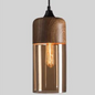 Scandinavian Wood and Glass Pendant Light