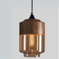 Scandinavian Wood and Glass Pendant Light