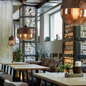 Scandinavian Wood and Glass Pendant Light