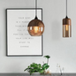 Scandinavian Wood and Glass Pendant Light