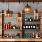 Scandinavian Wood and Glass Pendant Light