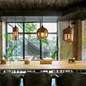 Scandinavian Wood and Glass Pendant Light