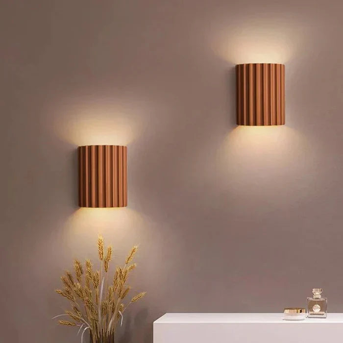 Sculpted Resin Wall Light in Orange