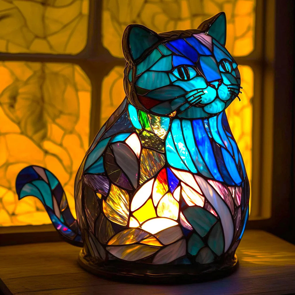 Sculptural Animal Table Lamp, cat design