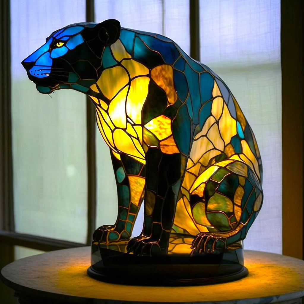 Sculptural Animal Table Lamp, leopard design