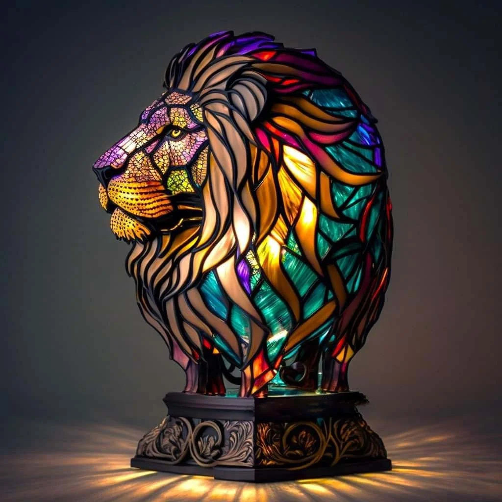 Sculptural Animal Table Lamp, lion design