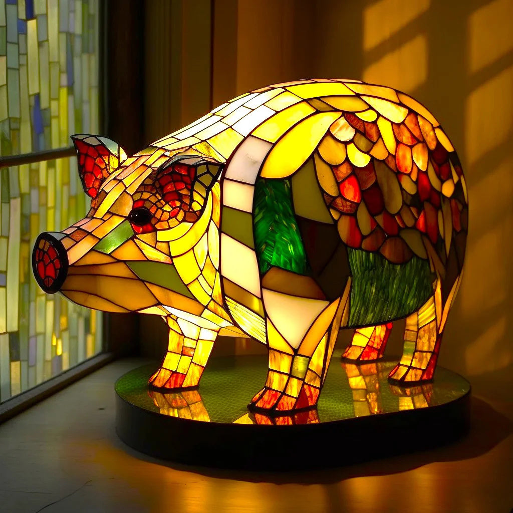 Sculptural Animal Table Lamp, wolf design