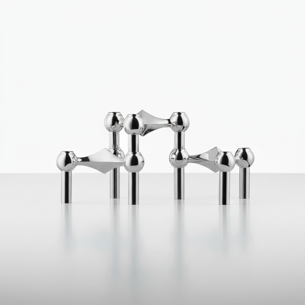Sculptural Stainless Steel Candle Holder