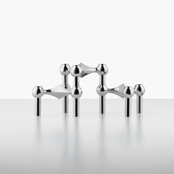 Sculptural Stainless Steel Candle Holder