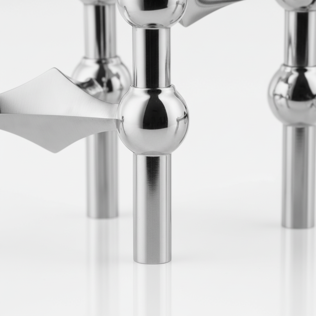 Sculptural Stainless Steel Candle Holder