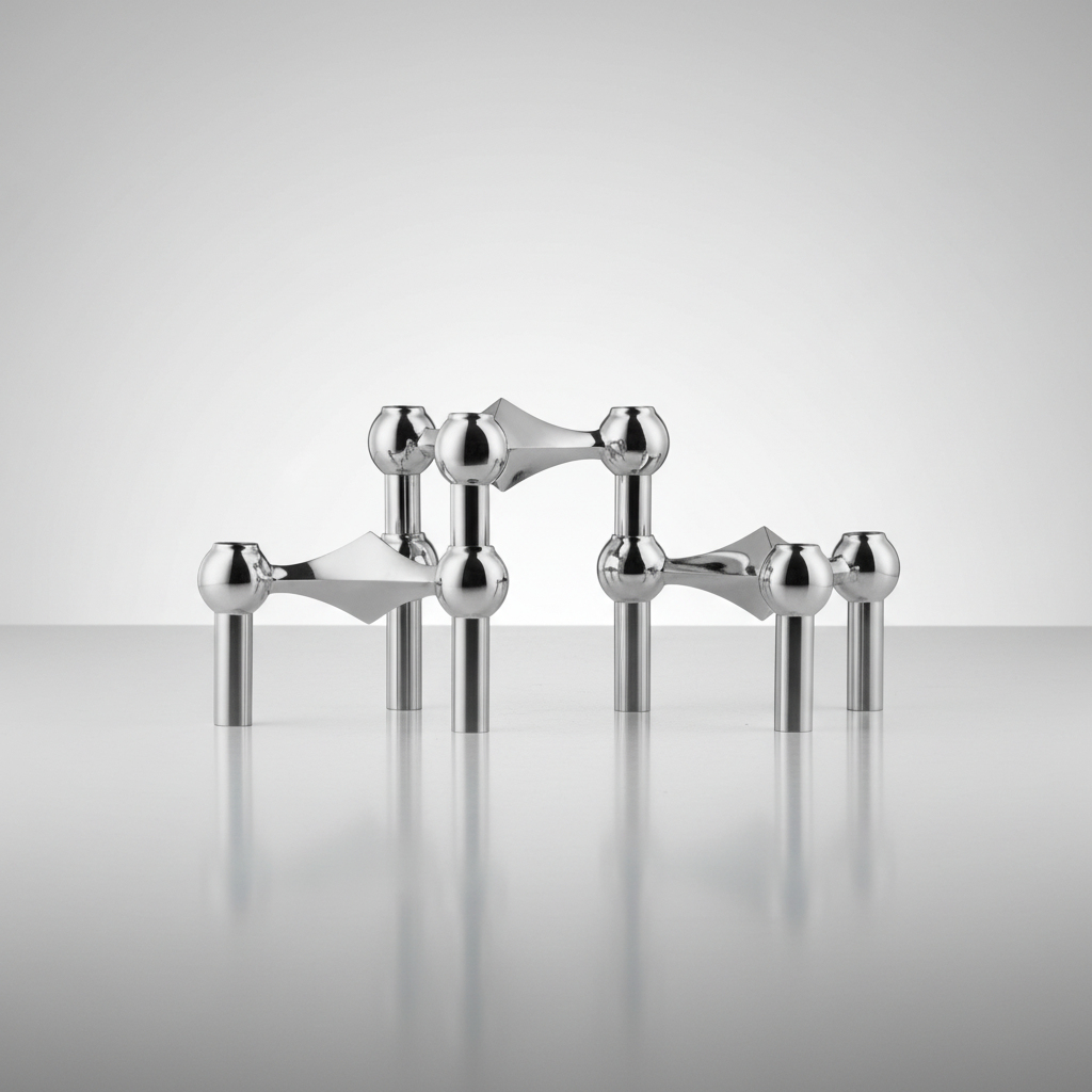 Sculptural Stainless Steel Candle Holder