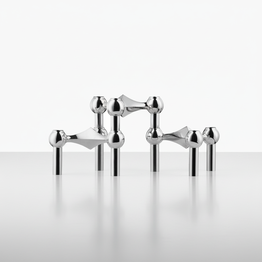 Sculptural Stainless Steel Candle Holder