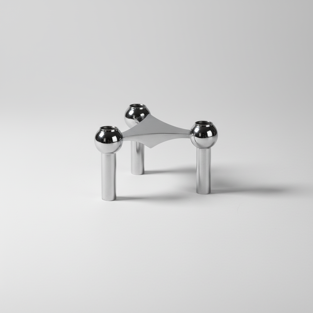 Sculptural Stainless Steel Candle Holder