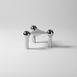 Sculptural Stainless Steel Candle Holder