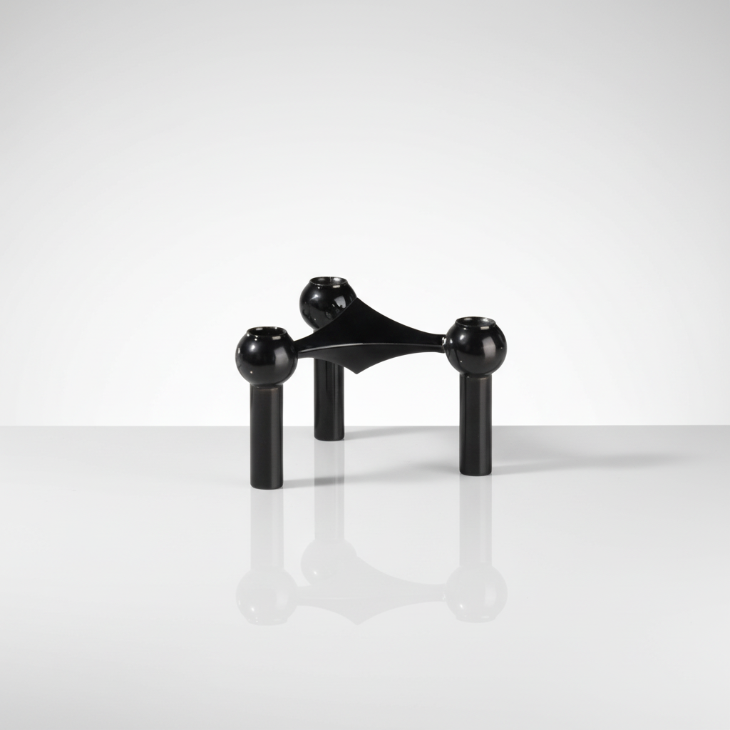 Sculptural Stainless Steel Candle Holder